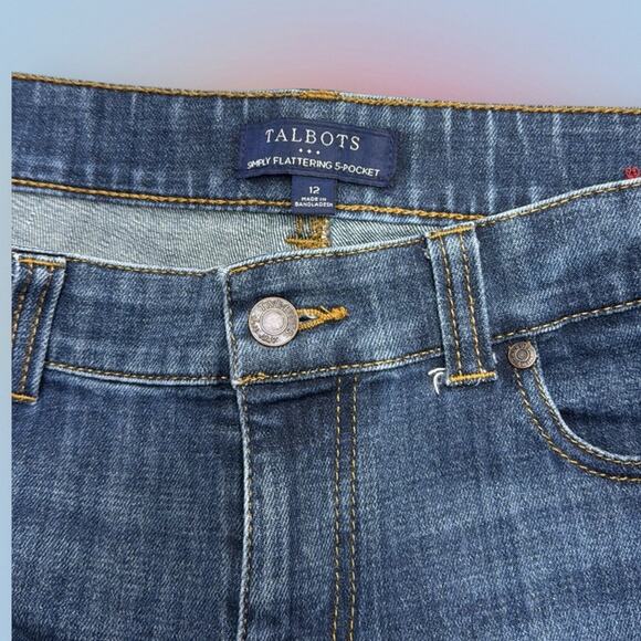 TALBOTS Women’s 12 SIMPLY FLATTERING 5-POCKET Blue Jeans - Picture 4 of 4